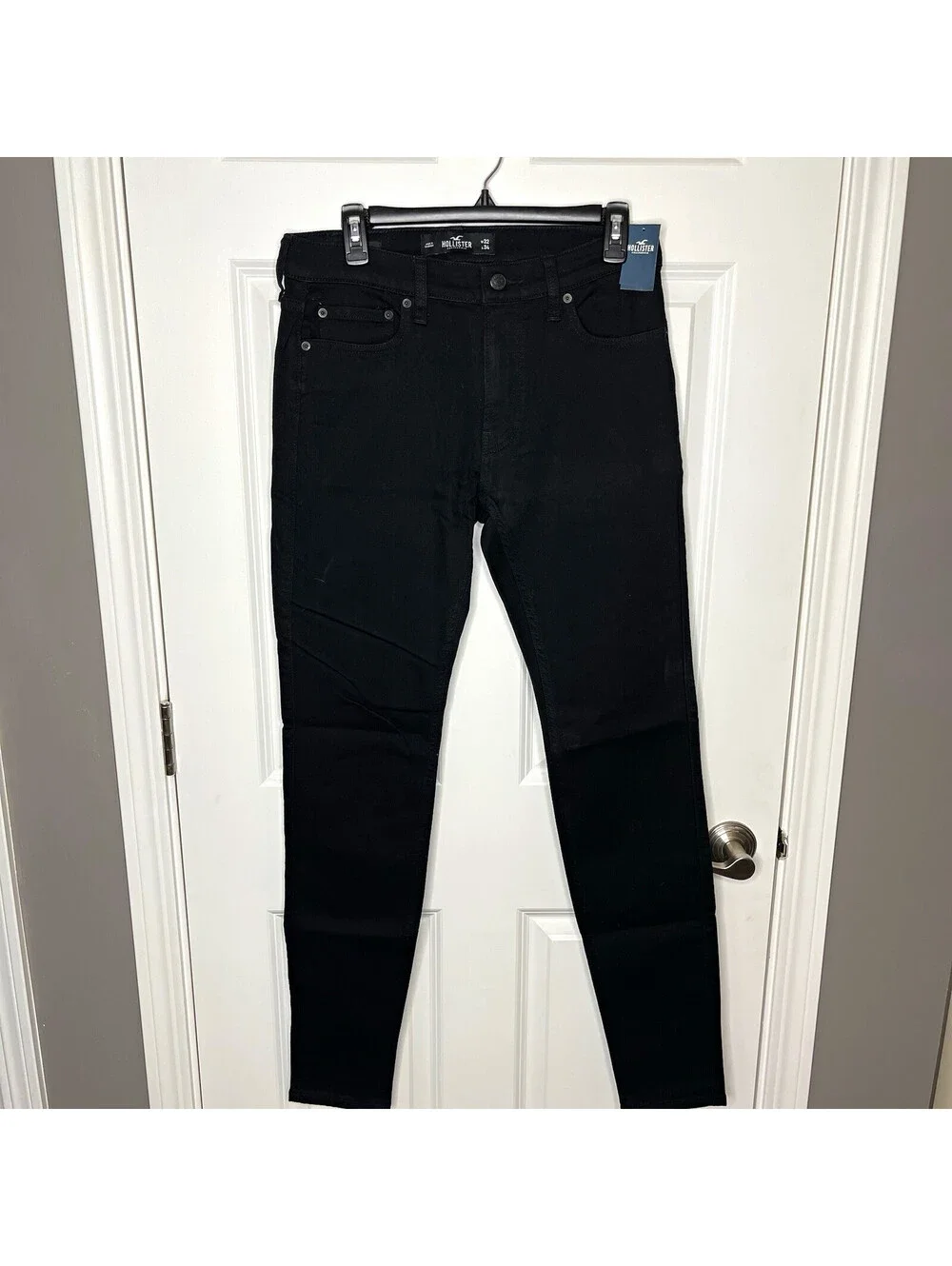 Hollister New with Tags Men’s Black Denim Skinny Jeans 5-Pocket 32x34